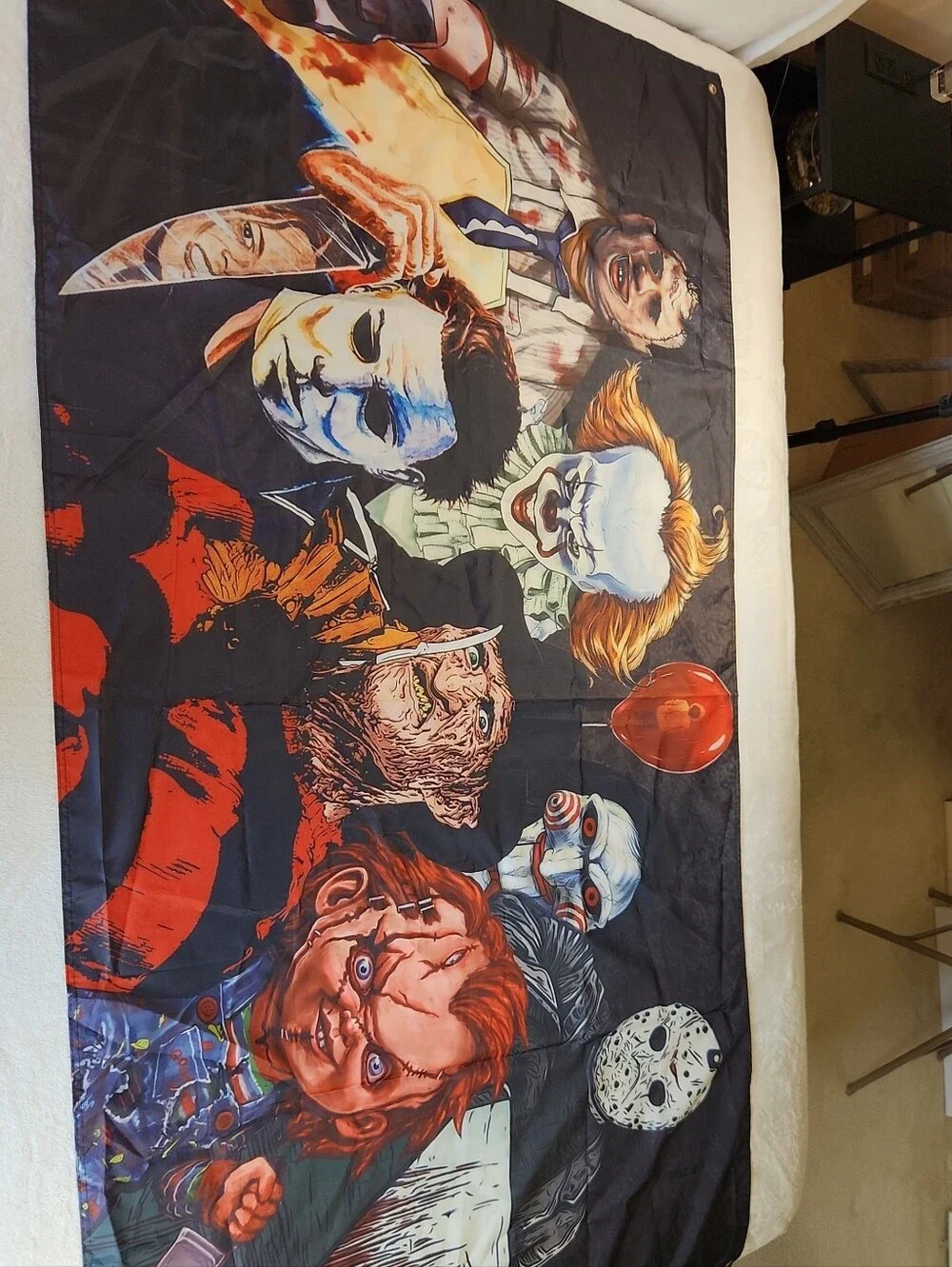 Horror Icons Black and Red Wall Tapestry 45.5 x 80 inches
